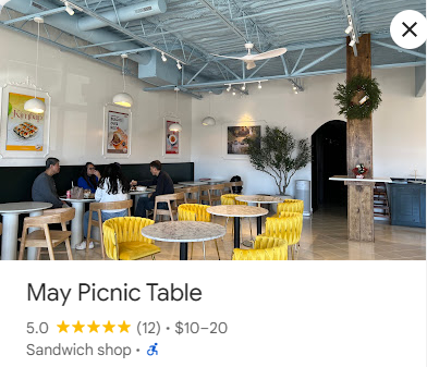 May Picnic Table Google